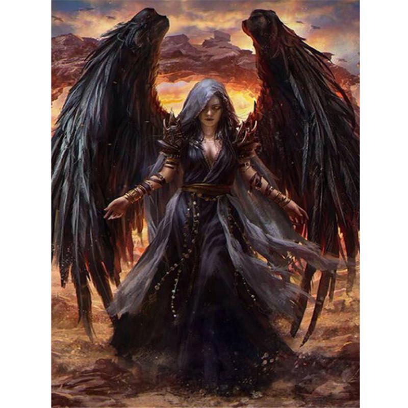 Angelo 5D fai da te pittura diamante pieno quadrato/rotondo trapano ragazza triste diamante ricamo kit punto croce arredamento casa regalo