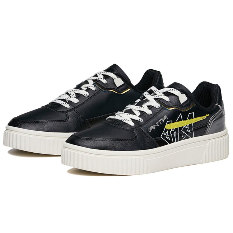 Anta Cushioning Anti-Slip And Wear-Resistant Low-Top Skateboard Shoes Women's Black Sneakers 122028064-2