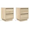 VidaXL Tables de chevet avec lumières LED 2pcs chêne sonoma 38x34x50cm, table de nuit, table de lit, table d'appoint, 861288