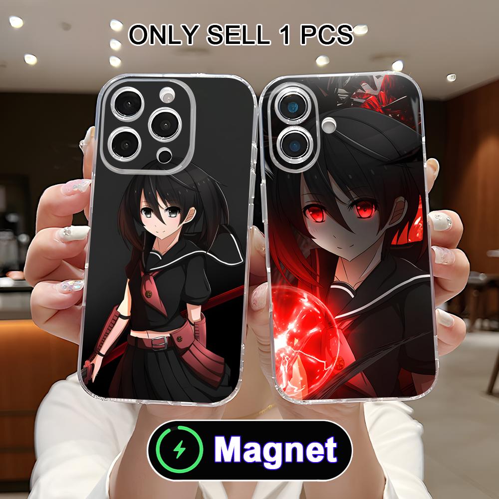 Akame Kurome Clear TPU Magsafe Mobile Phone Case for iPhone 17 16 15 14 13 12 11 Air Pro Max Plus Mini Colorful Cover