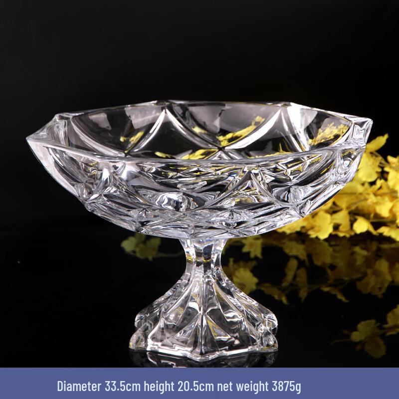 Flavinmci Modern European Light Luxury Glass High-Footed Fruit Bowl