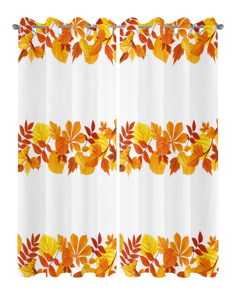 Herbst Ahornblätter Vorhang Herbst Pflanze Natur Szenerie Aquarell Muster Gardinen Küche Schlafzimmer Wohnzimmer Fensterbehandlung Polyester Ideal Für Bereich