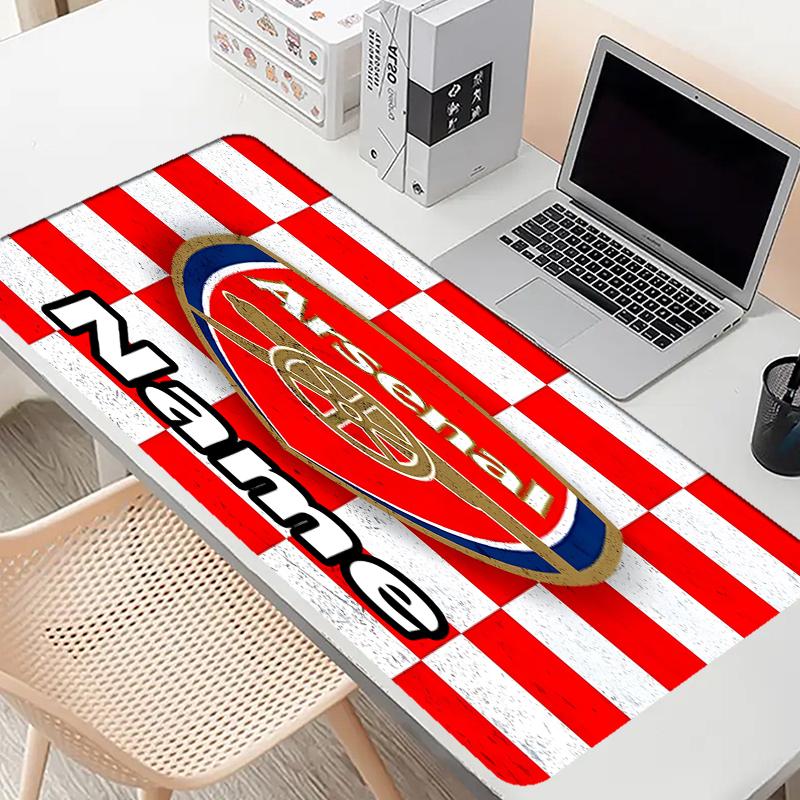 Custom Name Personalized Arsenal F.C Pattern Mousepad, Laptop PC Desk Mat, Decorative Desk Mat for Home Keyboard Pad Gift