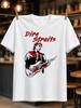 Dire Straits Red Guitar Player Sketch With Handwritten Band Name Concert Illustration Style Unisex All Tshirt