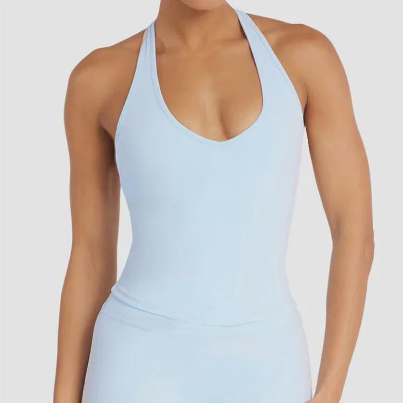 Y-Shaped Back U-Neck Slimming Yoga Sports Bra - Breathable Women's Activewear Top