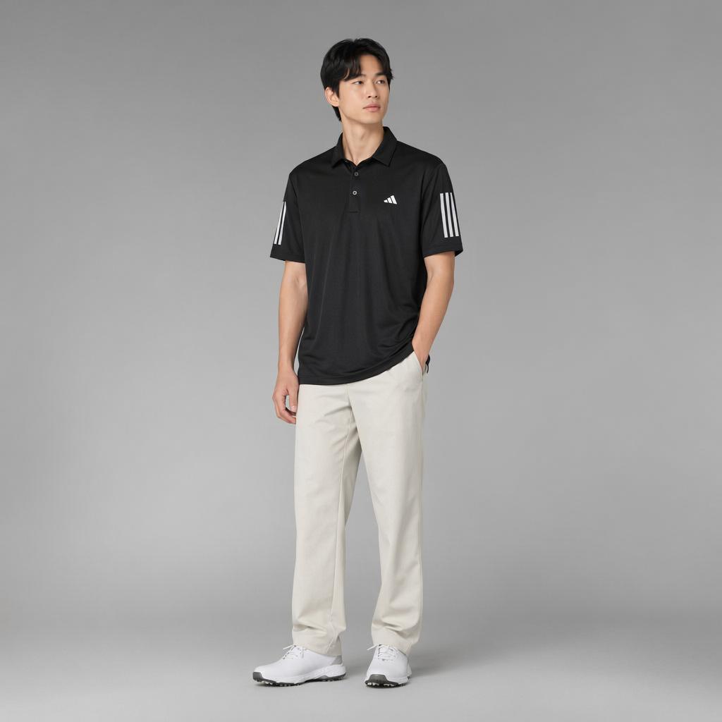 adidas Golf Three Stripes Logo Casual Quick-Dry Breathable Short Sleeve Polo Shirt Men Polo Shirts Black ADIKC5547
