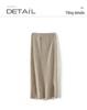 Women's 100% Wool Elastic High-Waist Knitted Midi Skirt with Back Slit