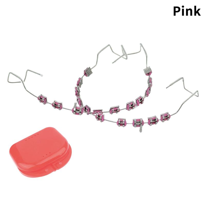 1 Pair Temporary Tooth Decoration With Metal Wires Multicolour Metal Bracket Orthodontic Ligature Ties Dentist Material