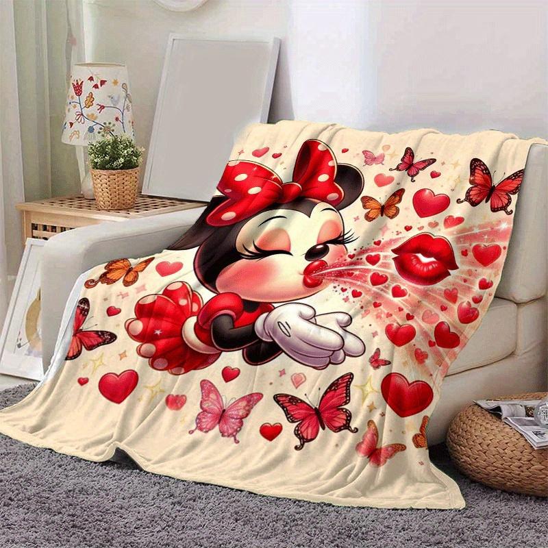 1pc Minnie Printing Blanket - Soft, All-Season Throw for Living Room, Bedroom,Travel