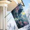2D Flat, 1pc 2D Flat Decorative Flag, Chinese Landscape Full Moon Cherry Blossom Scenery Pattern Single-Sided Printed Flag, New Chinese Style Aestheti