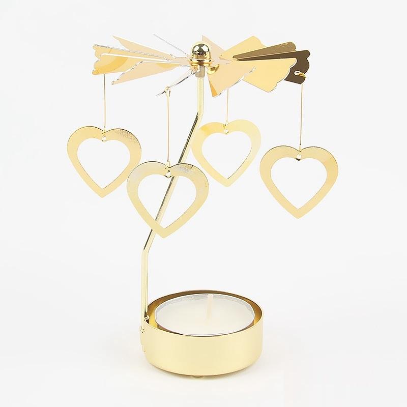 Gol2026 Christmas Tree Snowman Santa Birthday Angel Fairy Spinning Rotating Carousel Candle Holder Tealight Drop Shipping