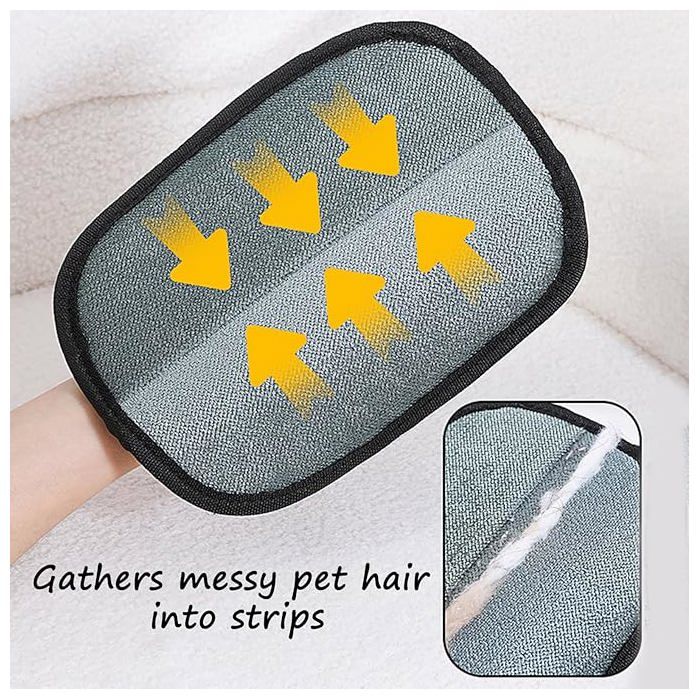 Gant de retrait des poils - FRAVONIX - 1 pièce - Réutilisable et lavable - Électrostatique - Pour canapé, lit et vêtements