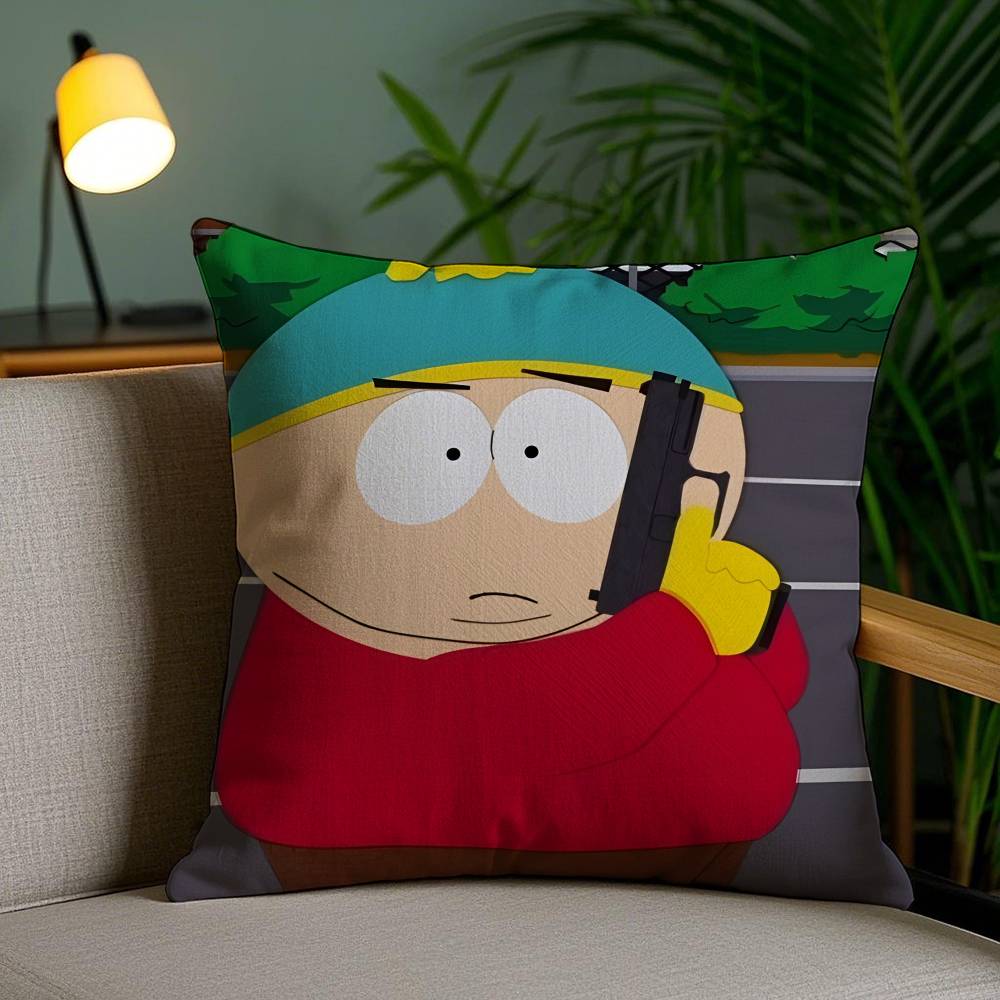 Cartoon Anime Funny South Park-P Pillow Case Anti-dustmite Pillowcase Invisible zipper silky short plush Sofa cushion cover