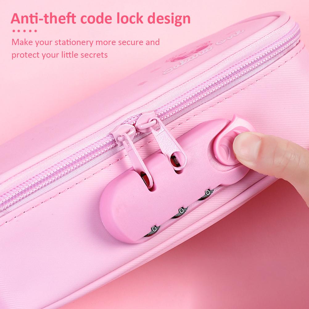 Estuche de Lápices con Cerradura de Gran Capacidad Estuche de Lápices Antirrobo Estuche de Lápices Escolar