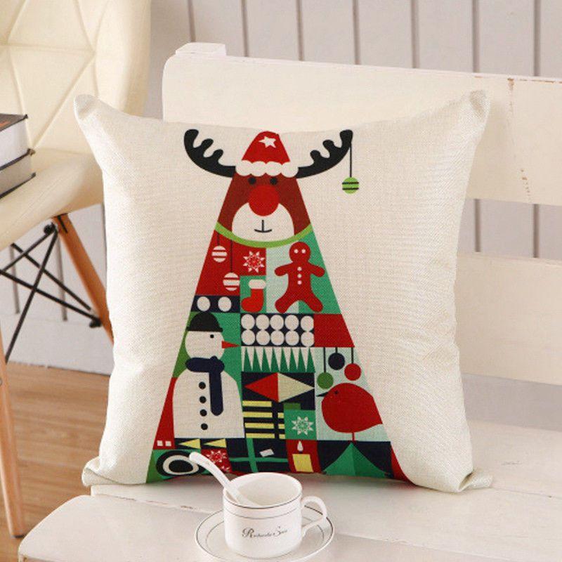 Elegant Christmas Pillow Case Glitter Cotton Linen Sofa Throw Cushion Cover For Home Decor