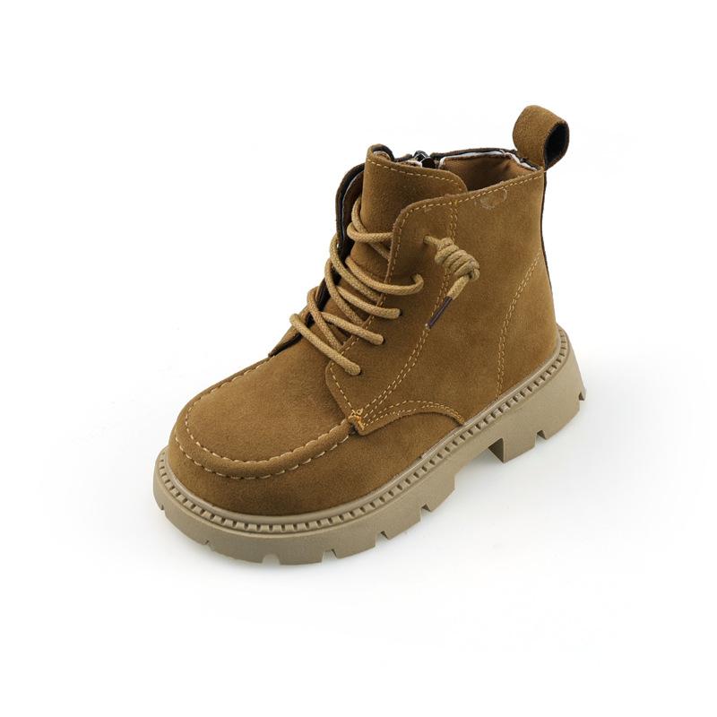 Spring Autumn Kids Shoes Boots for Girl Solid Color Toddlers Causal Shoes Yellow Versatile Children Causal Platform Ankle Boots