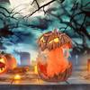 Halloween LED Pumpkin Lights Desktop Ornament With Creepy Sound Thanksgiving Decorative Extendable Spooky Pumpkin Light Decor
