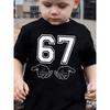 67 Meme Sxi Seven Cool Print Summer Boy Girls Cotton Short Sleeve Tshirt Fashion Kids Clothes Tee Streetwear Childrens Tshirts