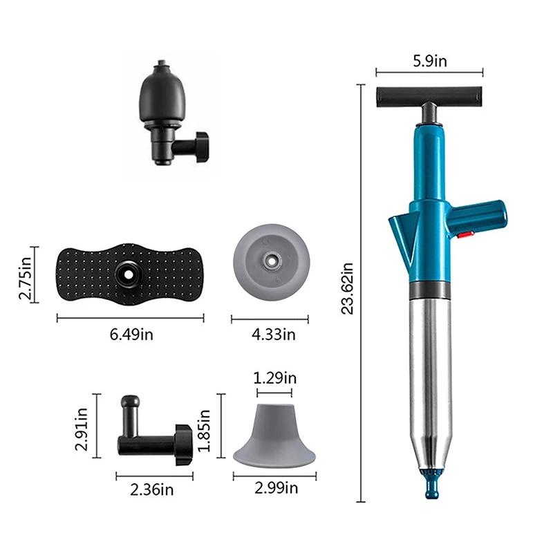 

Бластер для прочистки засоров под высоким давлением, Дренажный бластер, Средство для удаления засоров, Универсальный вантуз для туалета, Инструменты для чистки ванной комнаты и кухонной раковины зелёный