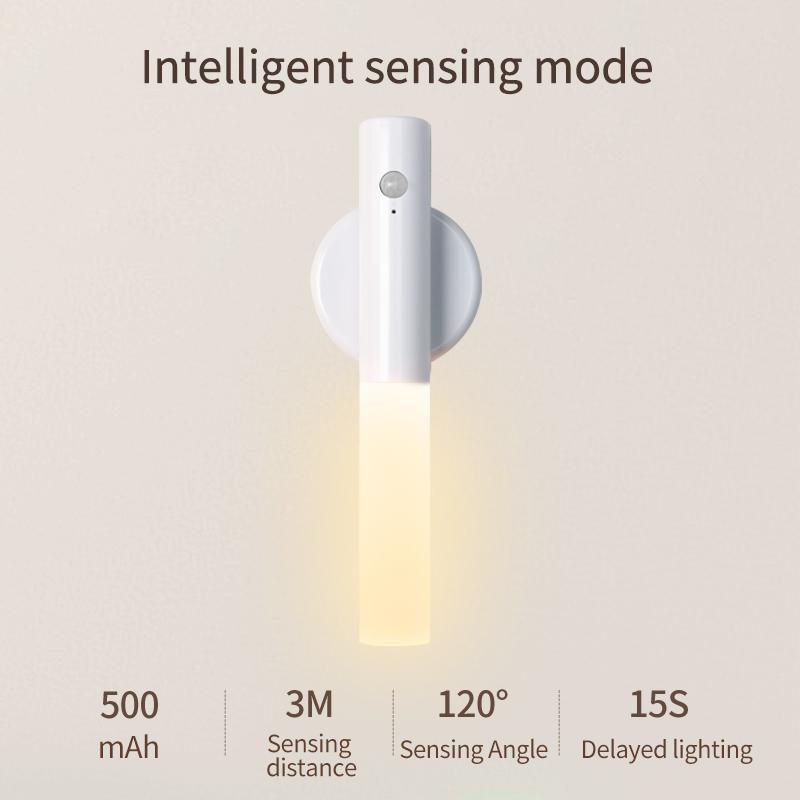 Human Body Sensor Light Rechargeable Magnetic Wall Lamp Acrylic Handheld Lamp Motion Sensor LED Light Long Wall Lamp Warm Light