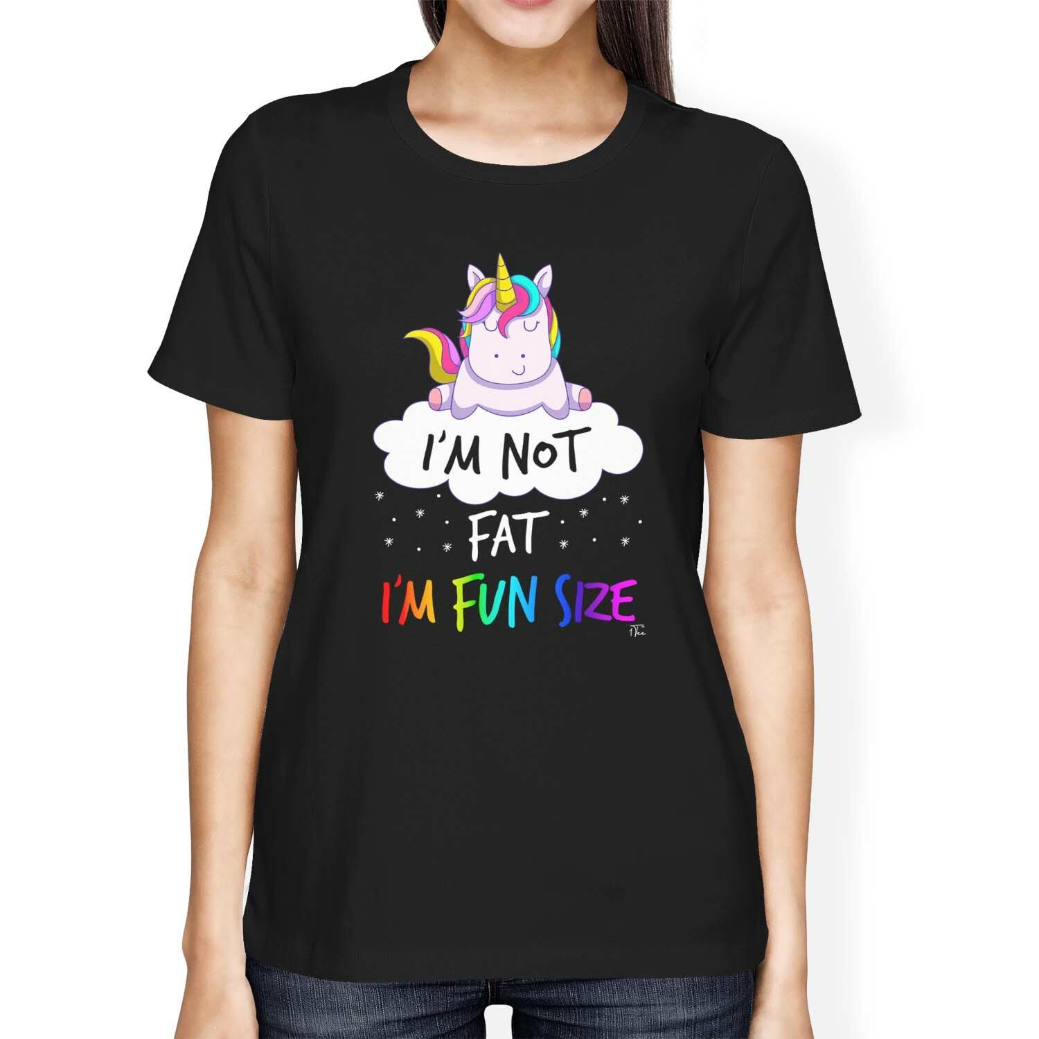 1Tee Womens Loose Fit I m Not Fat I m Funsize Unicorn T-Shirt XXL