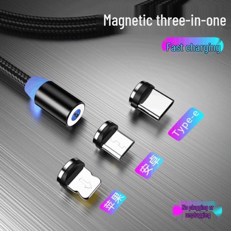 Three-in-One Magnetic Suction Charging Cable Adapter