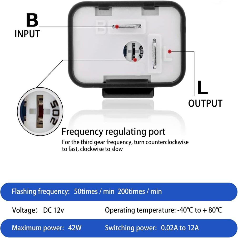 1pcs 2-Pin Black LED Flasher ,Relay Universal Adjustable of Turn Signals Blinker Indicator Relays for Motorbike Motorcycle Accessories