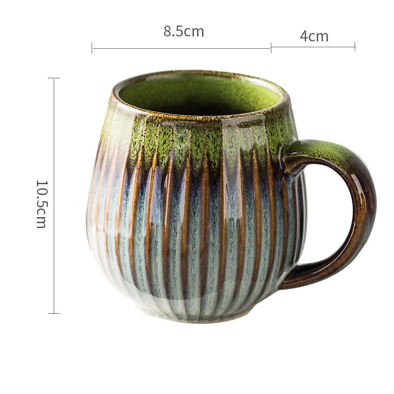 500ml Creative Kiln Change Mug Breakfast Cup Retro Coffee Cups Milk Cup Ceramic Mug Mugs Large-capacity Hand Warmer Drinkware