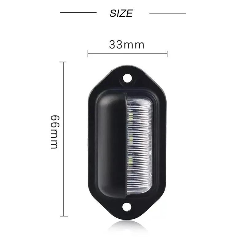 6 LED Mini Car License Number Plate Light Universal Truck RV Trailer Tail License Plate White Lighting Bulbs Waterproof 12-24V