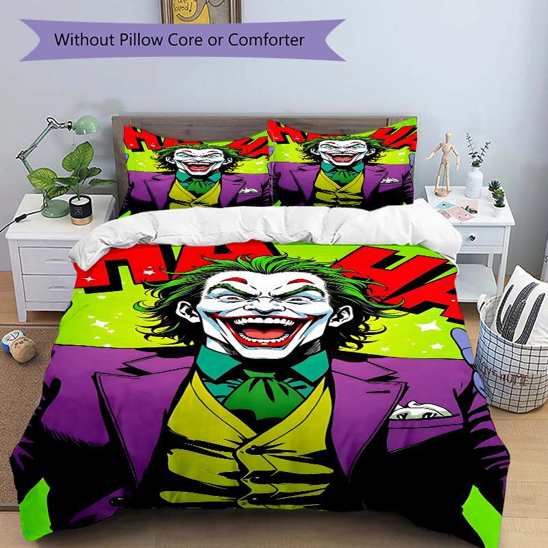 Joker'S Mania Print 3Pcs Bedding Setduvet Cover With 2 Bedropillowcase Home Birthday Gift