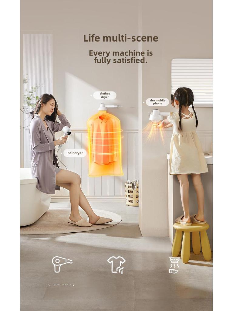 Multifunktionaler Hochgeschwindigkeits-Haartrockner mit Negativ-Ionen-Pflege - 110.000 U/min, Hohe Leistung für Reisen & Geschäftsreisen.