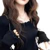 Korean Style Elegant Ruffle Collar Double-Layered Long-Sleeve Women's Autumn Shirt