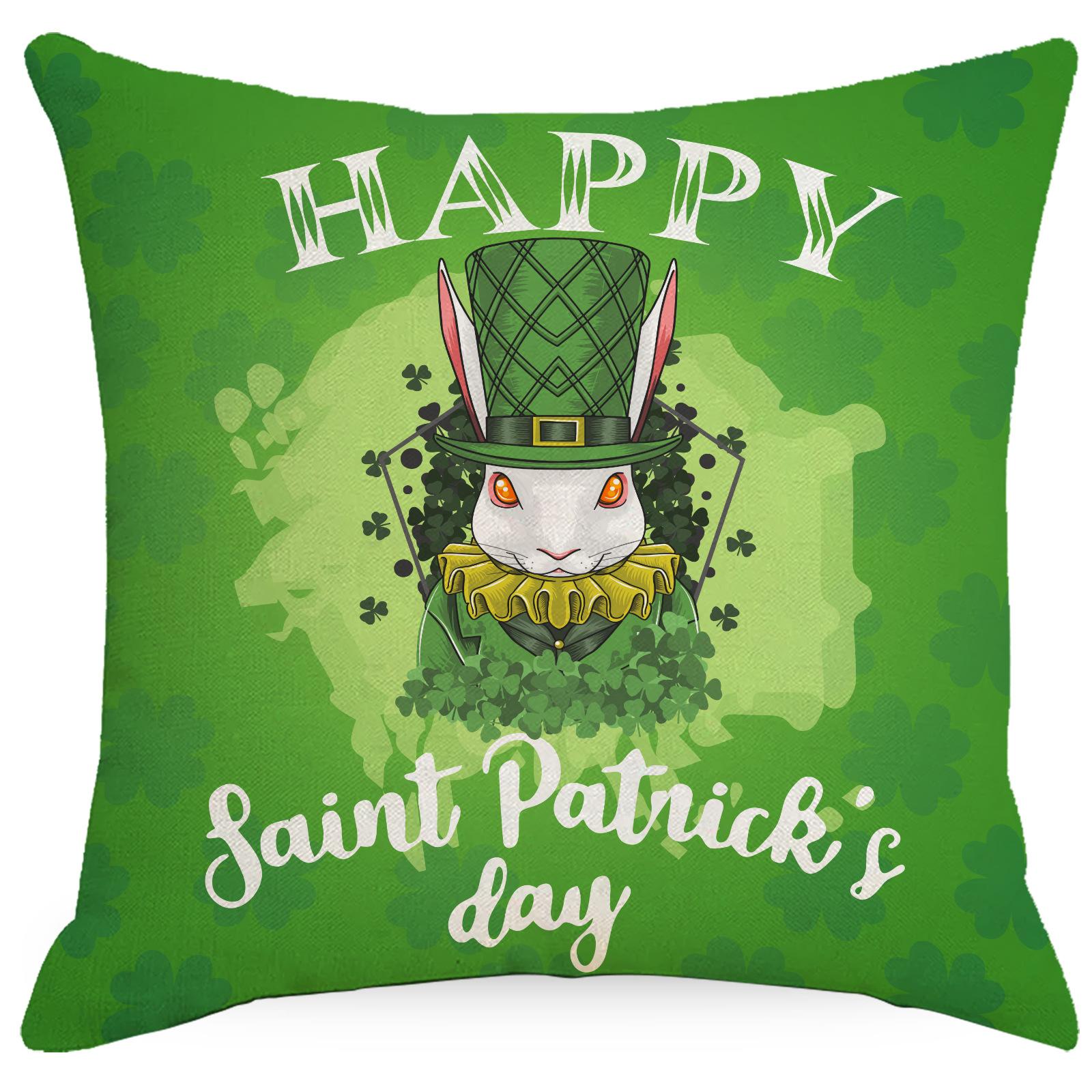 

улица. Подушка на День Святого Патрика Зеленая с принтом «Четырехлистный клевер» Домашняя наволочка Чехол для подушки 45 * 45Cm without pillow core
