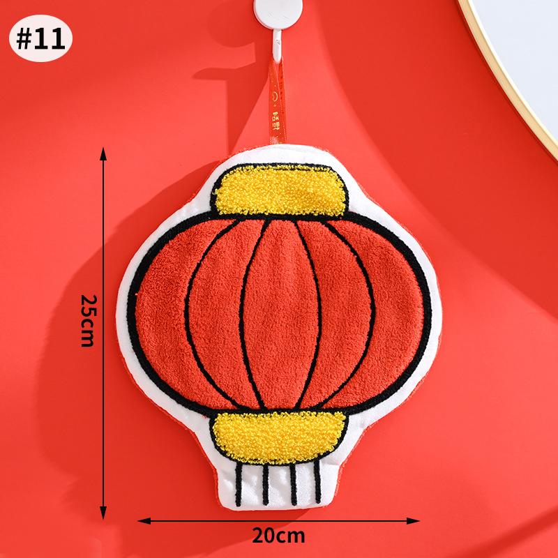 Spring Festival Hanging Towels Chinese New Year Hanging Towel Super Absorpted Wipe Cloth Kitchen Cleaning Towels