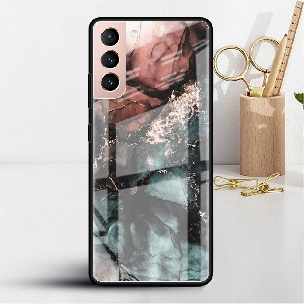 Carcasă din sticlă marmorizată pentru Samsung Galaxy S22 S20 FE S21 Plus, husă de telefon S10 5G S9 Note 20 Ultra 10 Lite