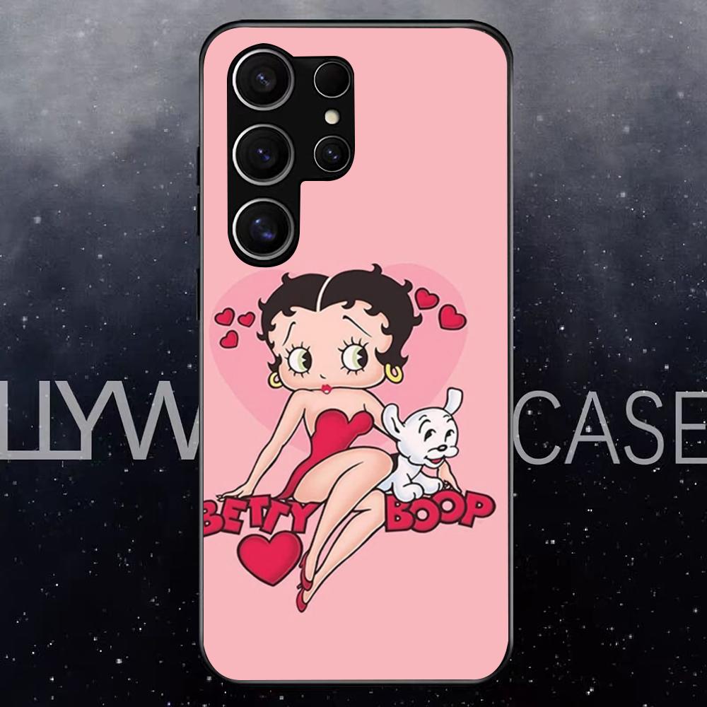 Betty Beautiful B-boop Phone Case For Samsung S25 Edge Ultra S23 S22 S21 S20 Ultra Plus S24 Fe A54 A53 A25 Glass Cover