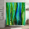 Bright Green Blue Bath Shower Curtain Waterproof Fabric Decorative Modern Home Decoration Abstract Artistic Design for Bathroom