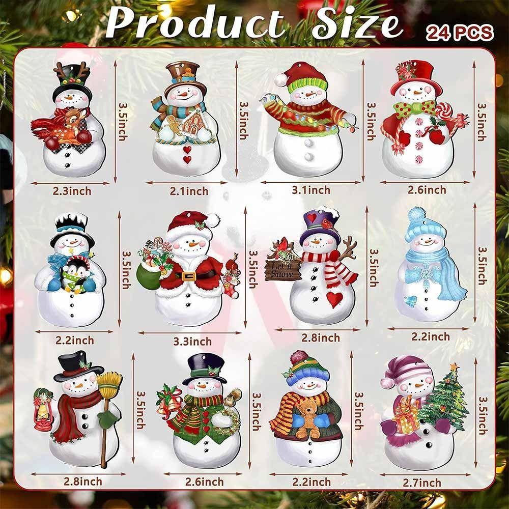 Personalization Wooden Christmas Decoration Santa Claus Colorful Christmas Scene Arrangement Crafting DIY Kraft Tags Party