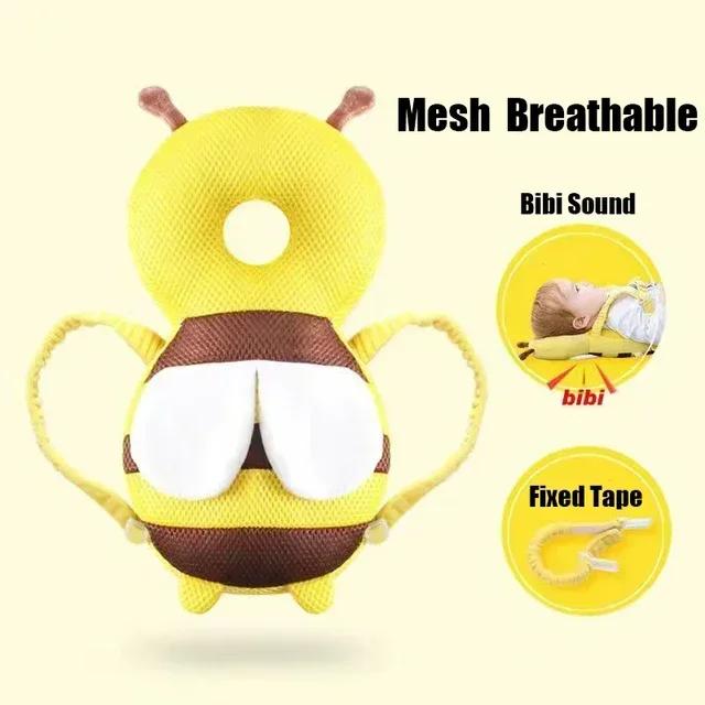 Little Bee Baby Head Protection Hat Soft Plush Anti Fall Pillow Breathable Cute Learning Walking Safety Pad for Toddlers