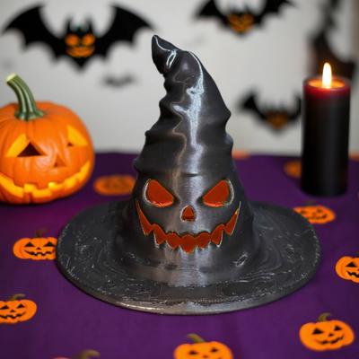 Halloween Hexenhut Teelichthalter Gruseliger Kunststoff Geschnitzter Hexenhut Kerzenhalter für Innen Zuhause Tisch Regal Halloween Deko