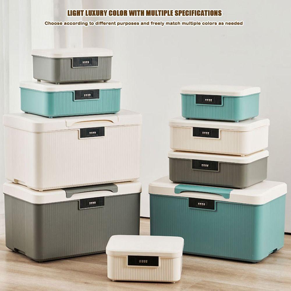 

Double Layer Lockable Storage Bin 9L/16L Document Organizer Jewelry Container Important Files 9L