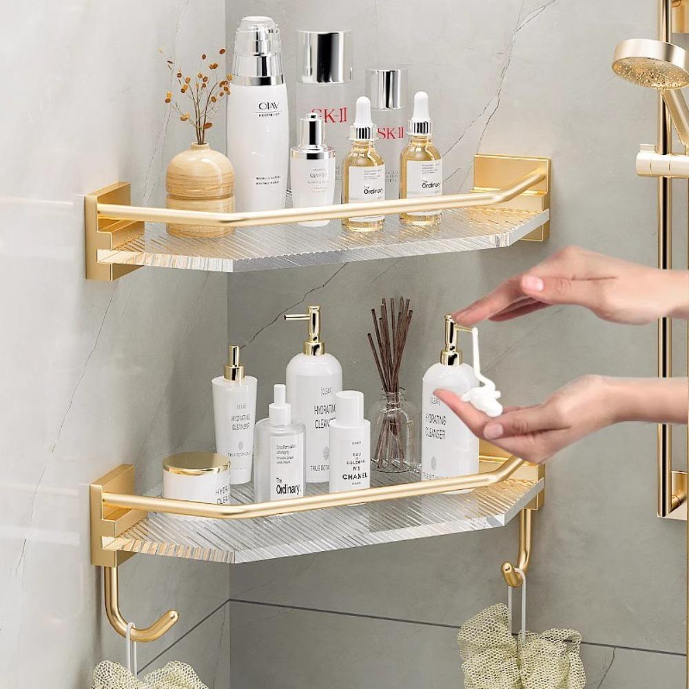 Practical Bathroom Shelves Wall-mounted Triangle Storage Rack Shampoo Storage Rack  Household