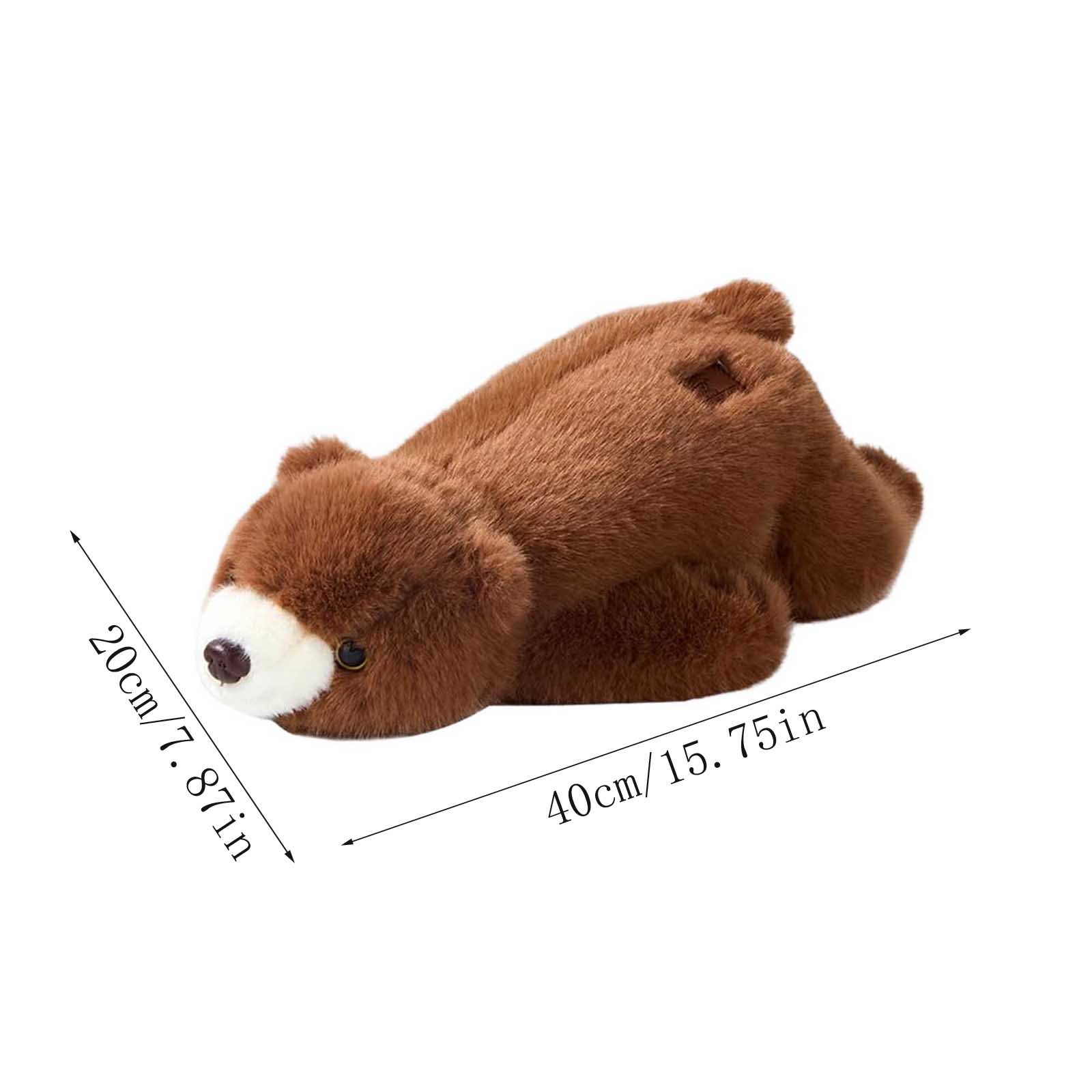 

Soft Lying Bear Plush Pillow, Cute Stuffed Animal Toy For Cuddling & Decor One Size