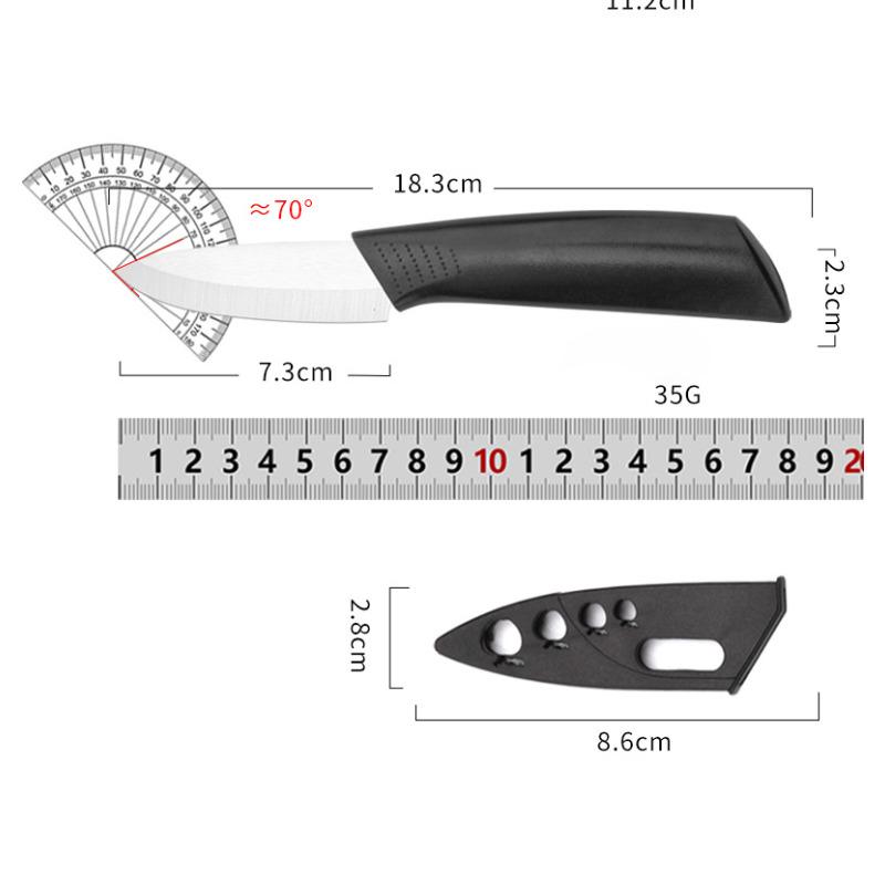 Ceramic Fruit Knife for Kitchen 3 4 5 6 Inch Chef Knife with Sheath Utility Slicing Cooking Tool for Vegetable Rustproof Zirconi