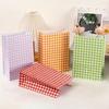 Kraft Paper Gift Packaging Bags Colorful Plaid Candy Bags Checkered Gift Bags  for Christmas