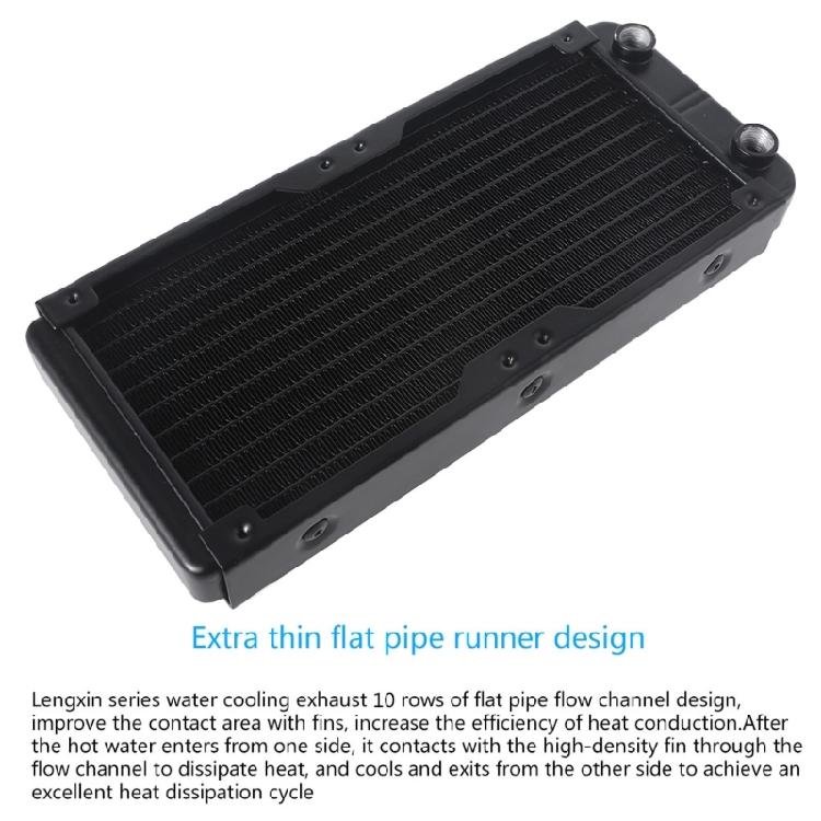 Aluminum Water Cooling Radiator 10 Tubes Heat Exchanger CPU Heatsink Cooler Fast Heat Dissipation for PC Computer