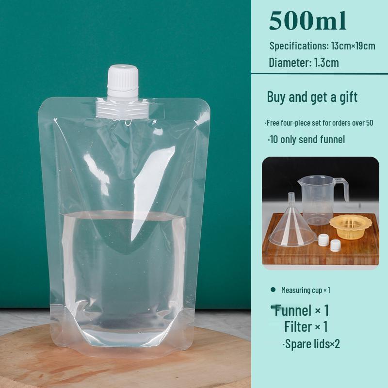 Disposable Transparent Spout Pouch for Soy Milk, Tea, and Juice