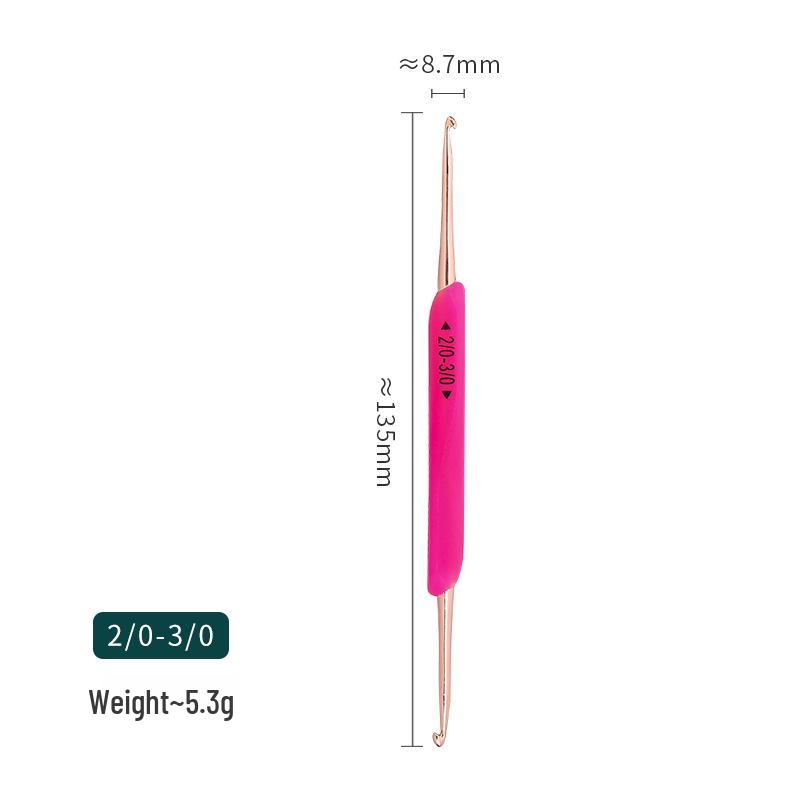 TPR Soft Rubber Double-Ended Crochet Hook Set, 5-Piece DIY Yarn Knitting Tool for Home Crafts
