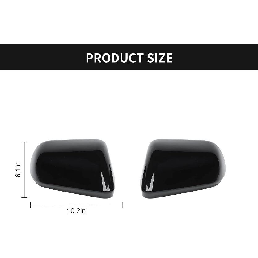Hoolcar Side View Mirror Cover Decals ABS Rearview Mirrors Trim Exterior Accessories for 2015-2022 Ford Mustang, Black, 2PCs