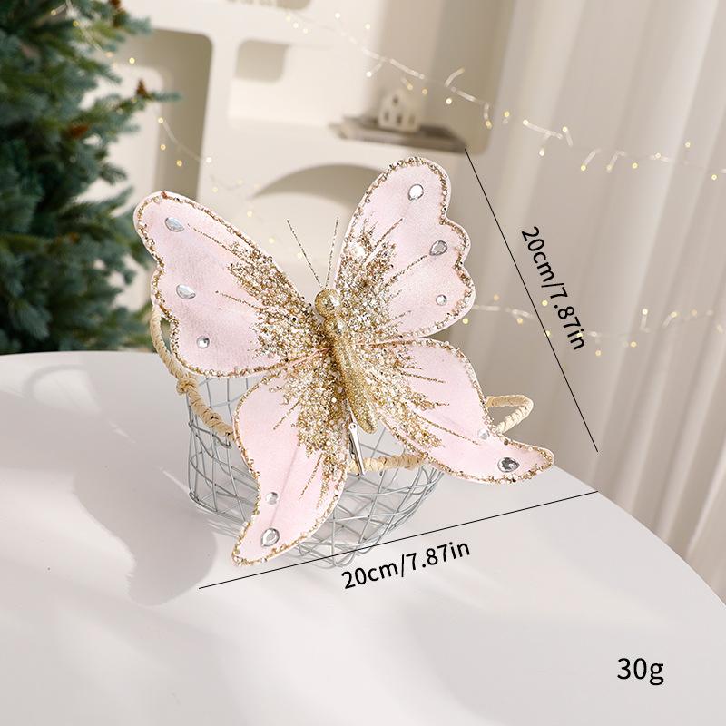 1 buc Pânză Paiete Imitație Fluture Decorațiuni Pom de Crăciun Catifea Spumă Plastic Sărbătoare Ornamente Florale Cadou de Crăciun